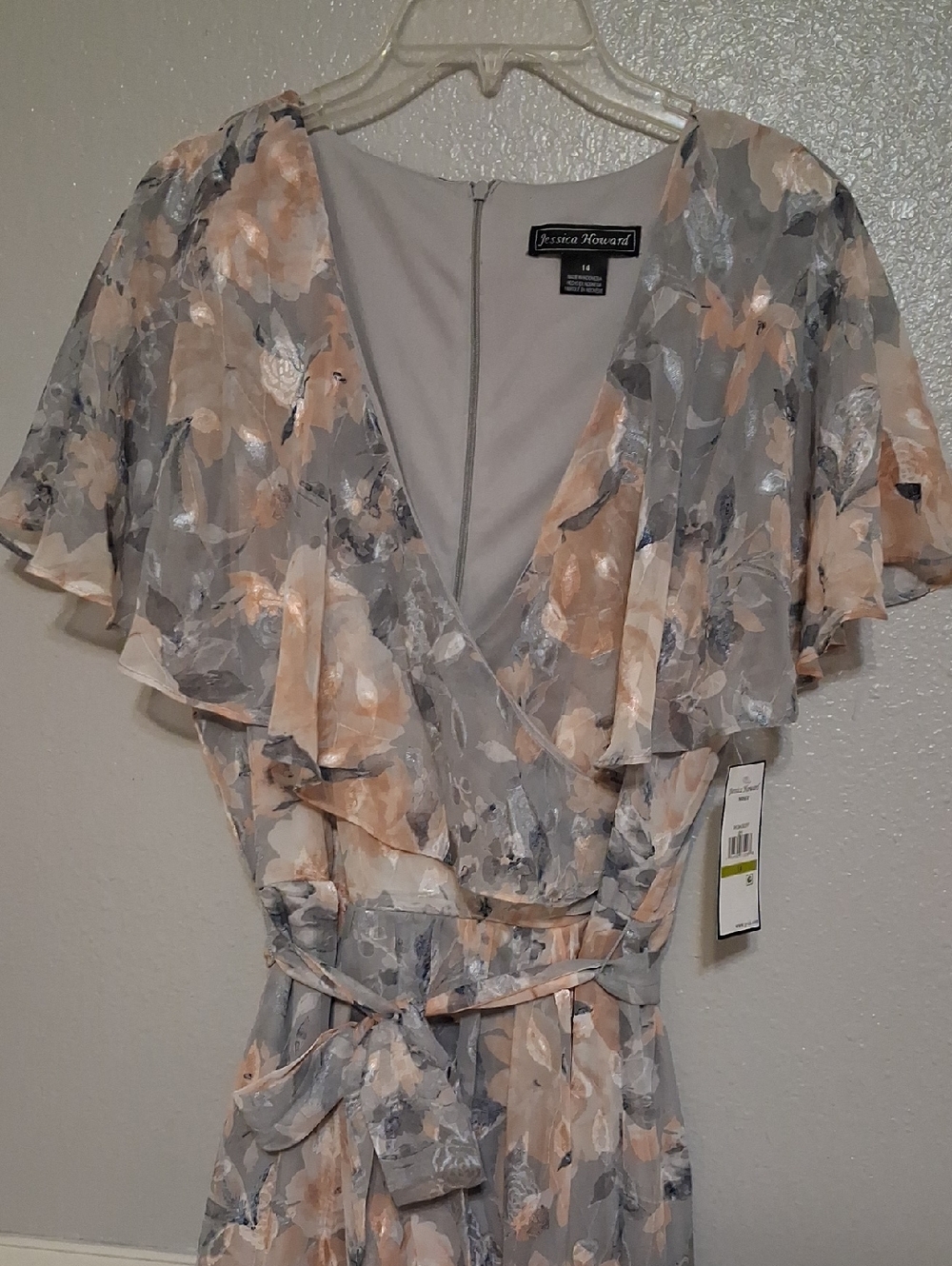 NWT Jessica Howard Pearl and Light Gray Dress - Picture 6 of 7